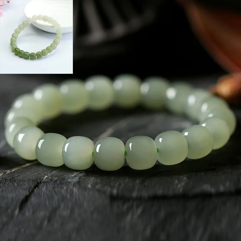 Xinjiang Hetian Water Old-Styled Bead Gradient Color Loose Beads Bracelet Jade