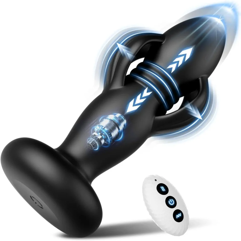 Prostate Massager for Men with APP Control, 3 in 1 Vibrating Plug, Expansion Shock Function, 9 Modes Rechargeable Male Toy
