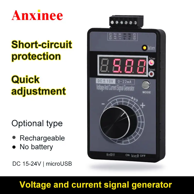 High precision 4-20mA/0-10V Signal Generator Adjustable Current Voltage Analog Simulator 0-5V 0-22mA Signal Sources Supply