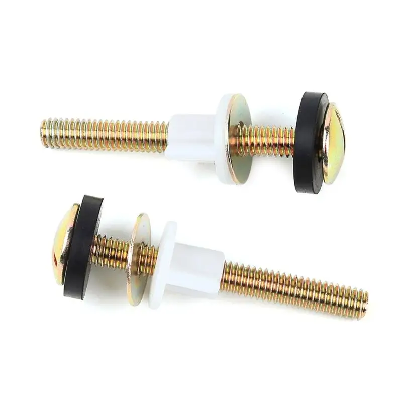 2pcs/set Toilet Screws Universal Toilet Screw Replacement Toilet Screws with Plastic & Metal Washers