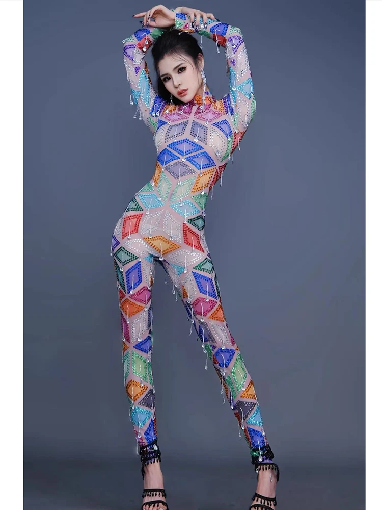 Wysokiej jakości kolorowy kombinezon z elastyczną gumką, seksowny, z hot stampingiem, nowa moda 2025, odzież damska na zamówienie.