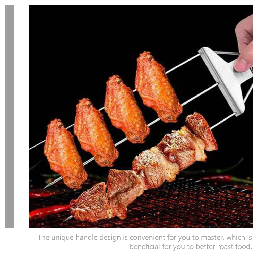 

Durable Stainless Steel Barbecue Fork Easy Grip Long Handle Perfect for Outdoor Family Bbq Kebabs Roasting Roasting Sticks