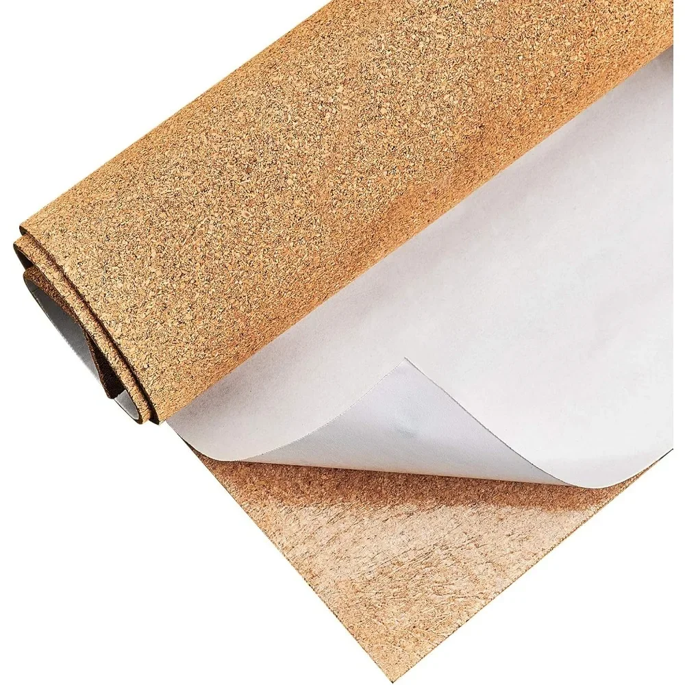 1mm Thick Adhesive Cork Roll Liner 12x24 Inch Insulation Cork Roll for Bulletin Board Coasters Door Signs and Floor Wall Decors