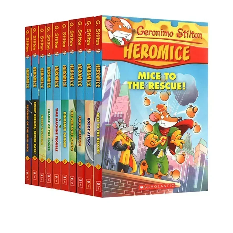 Books of10 Books Geronimo Stilton Heromice Original Picture Book Children Reading Young-Adult Novel English Comic Story Book