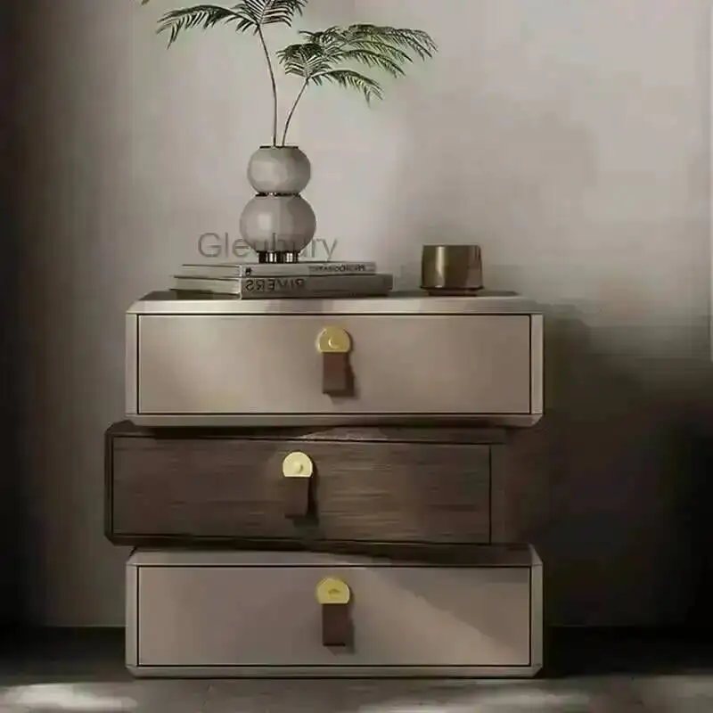 Pretty Makeup Center Narrow Modern Organizers Nightstands Minimalist Bedside Table Luxury Drawers Table De Chevet Home Furniture