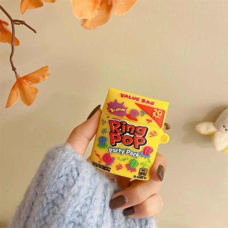 AirPods Pro 2 1 2 3用の3Dダイヤモンドバックパック,シリコンケース,素敵な漫画のデザイン