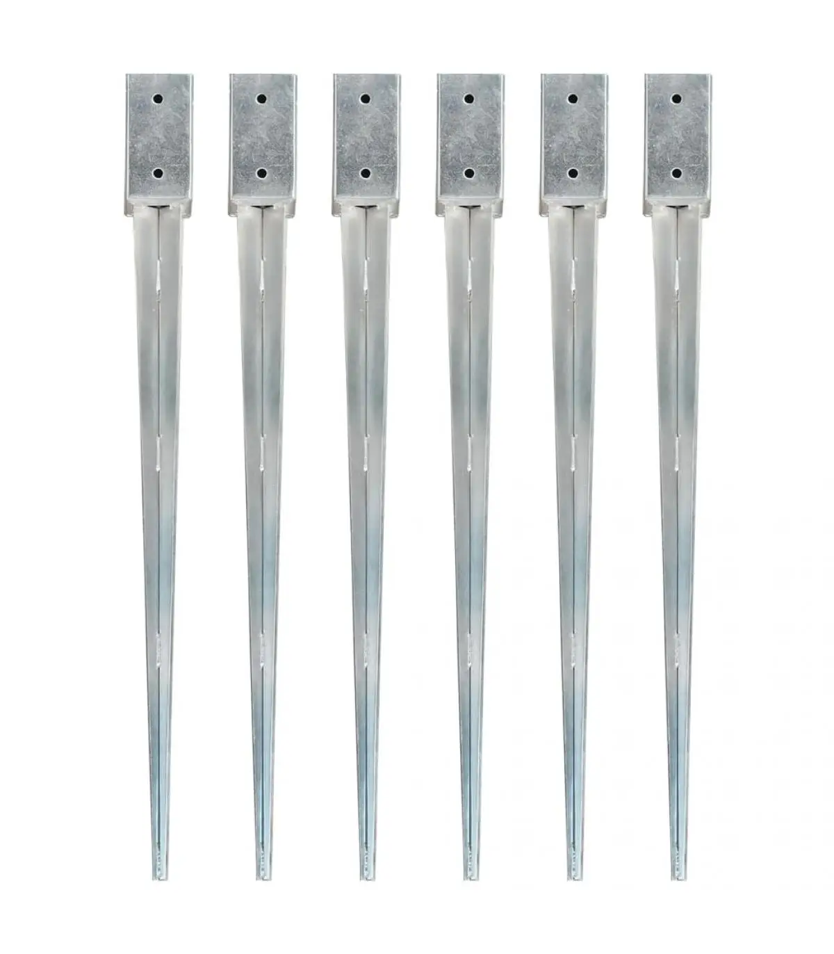 Ground anchor tips ground Pikes 6 PCs galvanized steel plated 7x7x90 cm