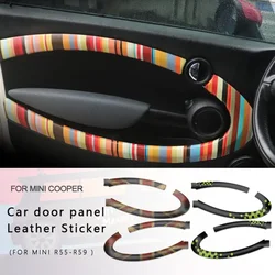 Car door panel Leather Sticker For MINI COOPER R55 R56 R57 R58 R59 Car For mini cooper Accessories Styling