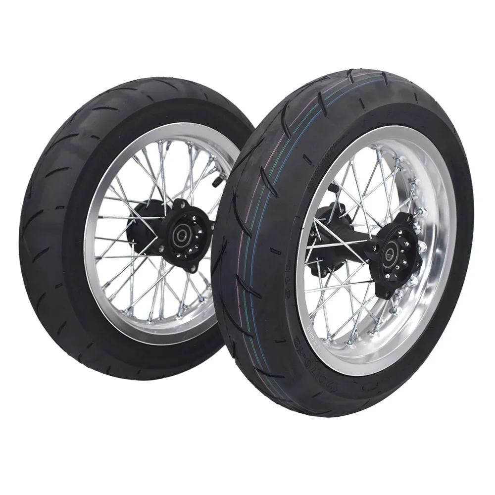 Super Motor Spoke Wheel 12 Inch  2.50-12 Front Rim With 90/90-12 and 3.00-12
