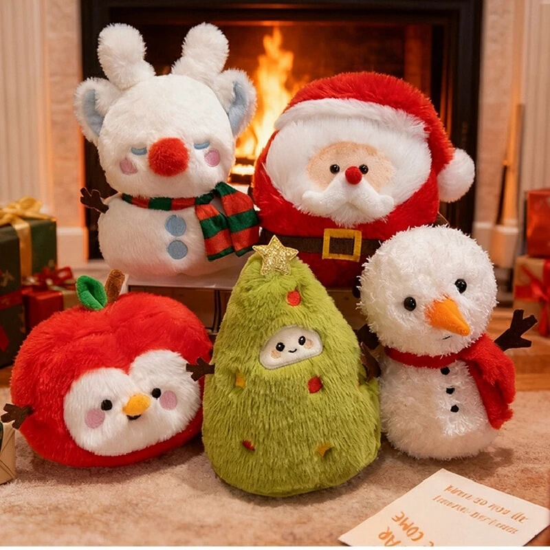 Pluszowa zabawka świąteczna 18 cm, lalka pluszowa, Święty Mikołaj, renifer, zabawki bałwan, urocze kreskówkowe prezenty, prezent urodzinowy, prezent świąteczny