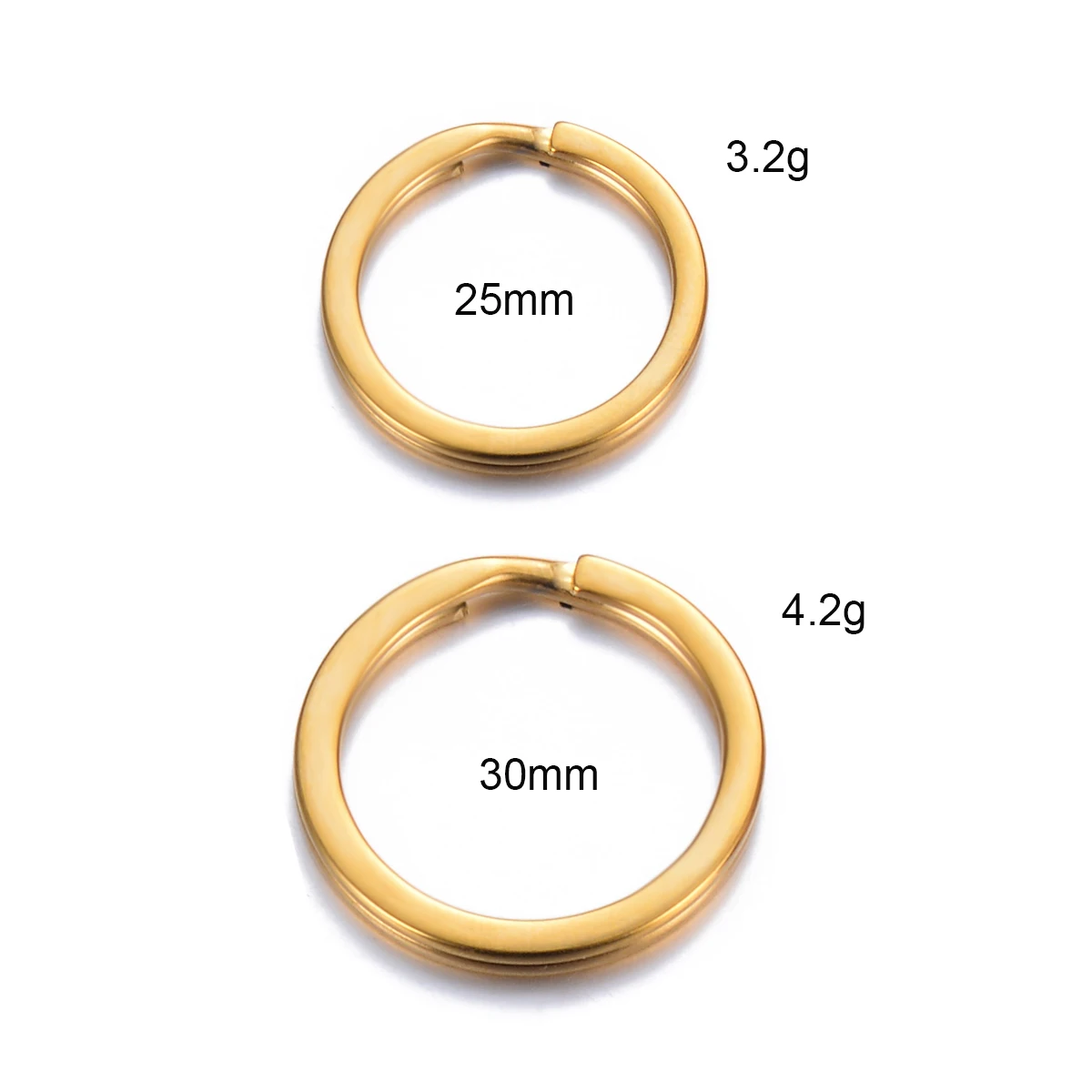 10 Stück/Set 25/30mm Schlüsselring Edelstahl Spiegelpoliert Schlüsselhalter Geteilter Ring DIY Schlüsselanhänger 4 Farben – Detail 1