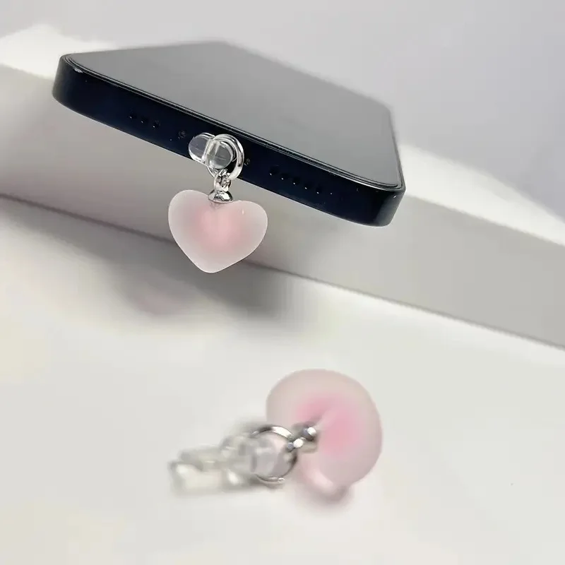 

Cute Heart-shaped Dust Plug Charm Pendant Charging Port Decoration Suitable for IPhone/Type-C Universal Mobile Phone Accessories