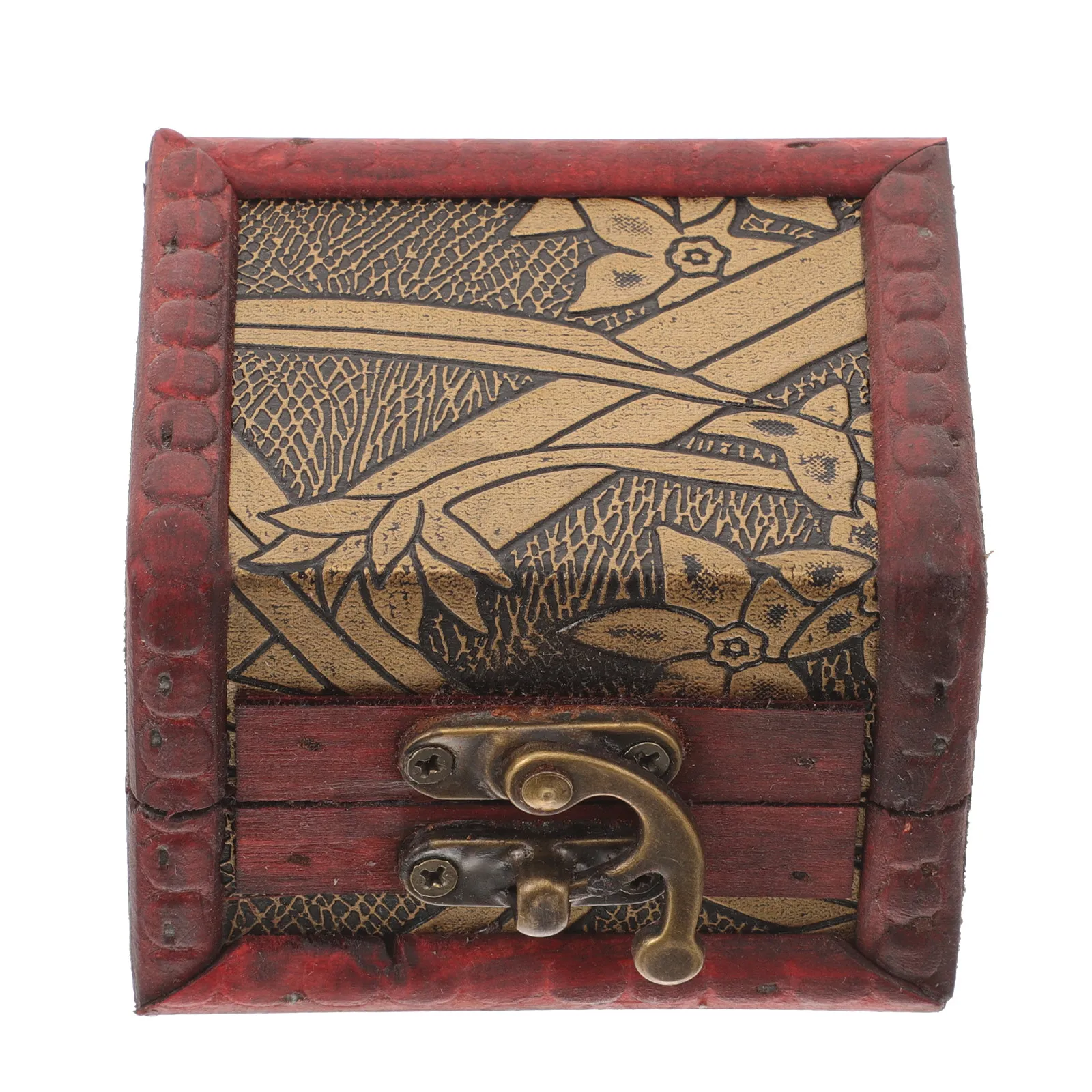 

Маленькая винтажная шкатулка для украшений, портативный легкий футляр из МДФ и сплава для хранения колец, серег, ожерелий, ретро-декоративный