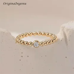 14K Gold Filled Moissanite Ring Handmade Beads Band Ring Minimalism Jewelry Tarnish Resistant Jewelry Boho Women Ring