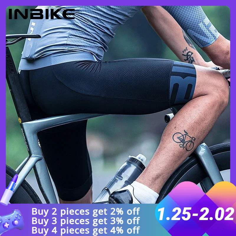 

Inbike Cycling Shorts Anti Slip Fabric Men Shorts Breathable Mens Bicycle Riding Short Padded Men Gel Pad Cycling Pants