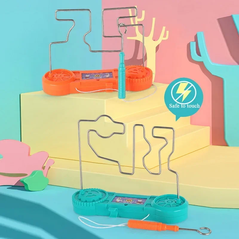 Jeu de labyrinthe à fil électrique (retour LED/son + poignée antidérapante), jouet d'entraînement de mise au point Montessori pour enfants