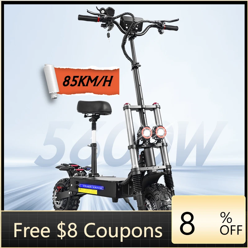 

STLF Advanced Warehouse Powerful 11-Inch Off-Road Folding Electric Scooter 60V 5600W Dual Motor for Unisex Adults Electronic