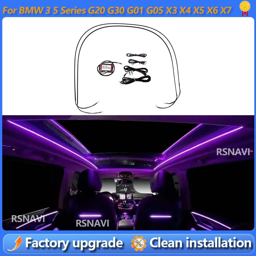 

11 Colours LED Sunroof Light For BMW 3/5 Series G20 G30 G01 G05 X3 X4 X5 X6 X7 Car Roof Panoramic Skylight Ambient Lights Refit