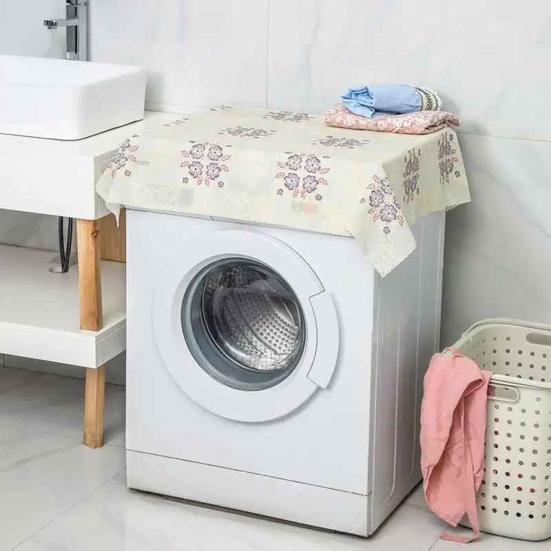 Waterproof Dustproof Washing Machine Cover Rollable Tumble Dryer Cover Non-washable PVC Balcony Refrigerator Cover