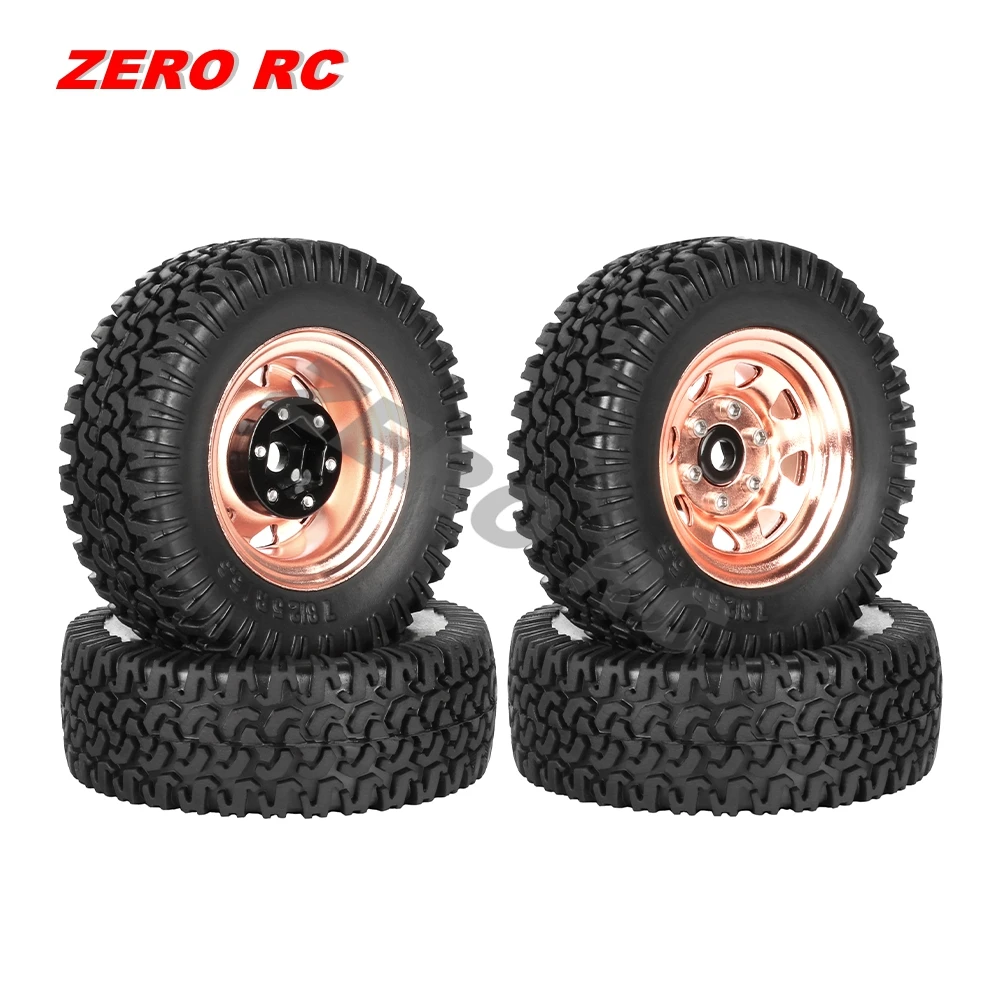 Lot De 4 Pneus Beadlock Métal Pour RC Crawler 1/10 - Roues De 90 Mm Avec Jantes En Alliage - Adapté à D90, Pajero, Tamiya CC01/02, LC70/80 - 12mm Hex