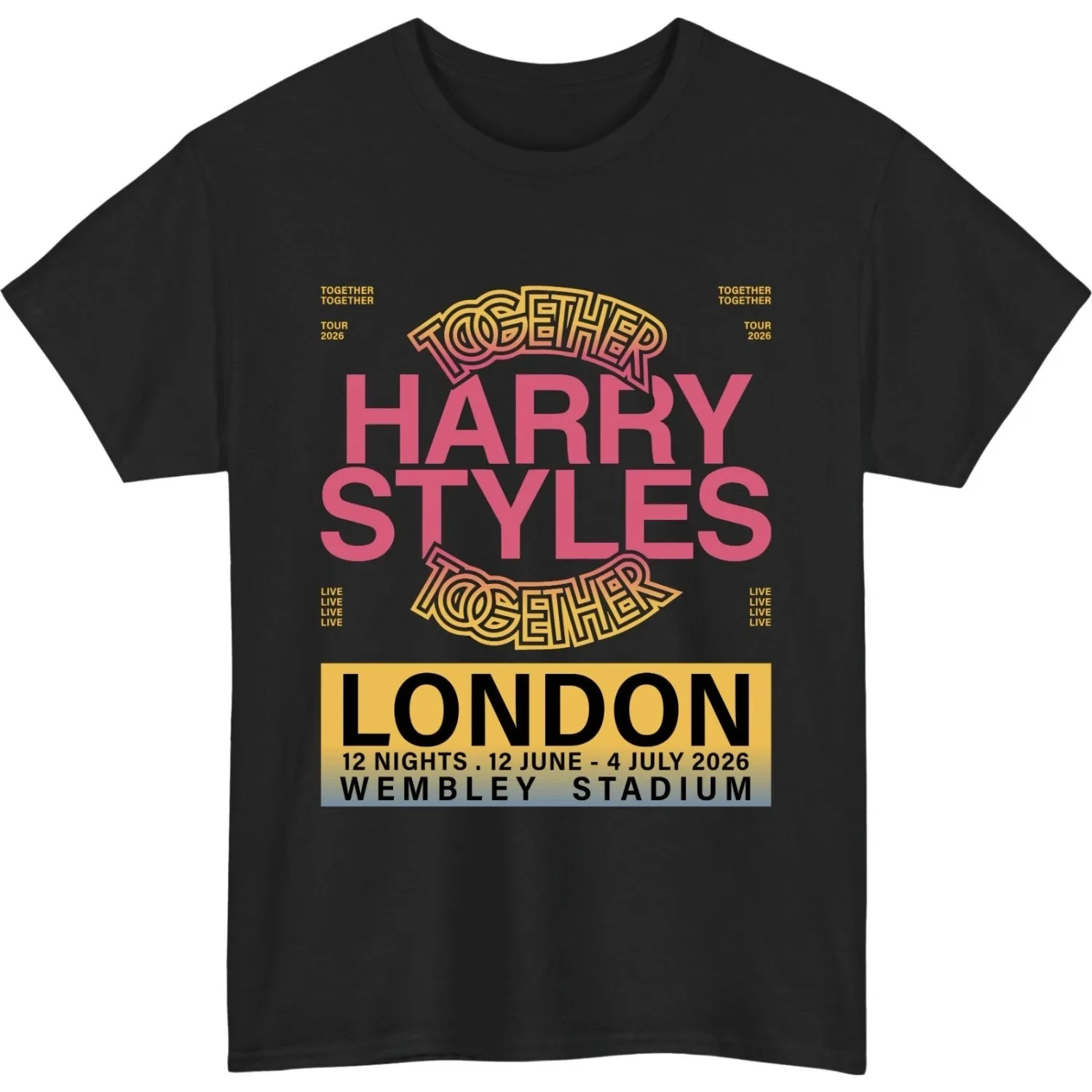Camiseta de la gira Together Tour 2026 de Harry Styles, con diseño gráfico vintage del concierto en Wembley, Londres, para hombre y mujer, estilo streetwear