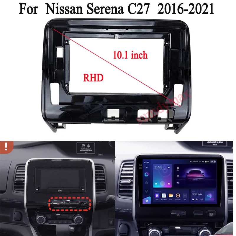 2 Din Car CD DVD Frame Panel Radio Player Audio Fitting Adaptor Dash Trim Kits Facia Panel 10.1