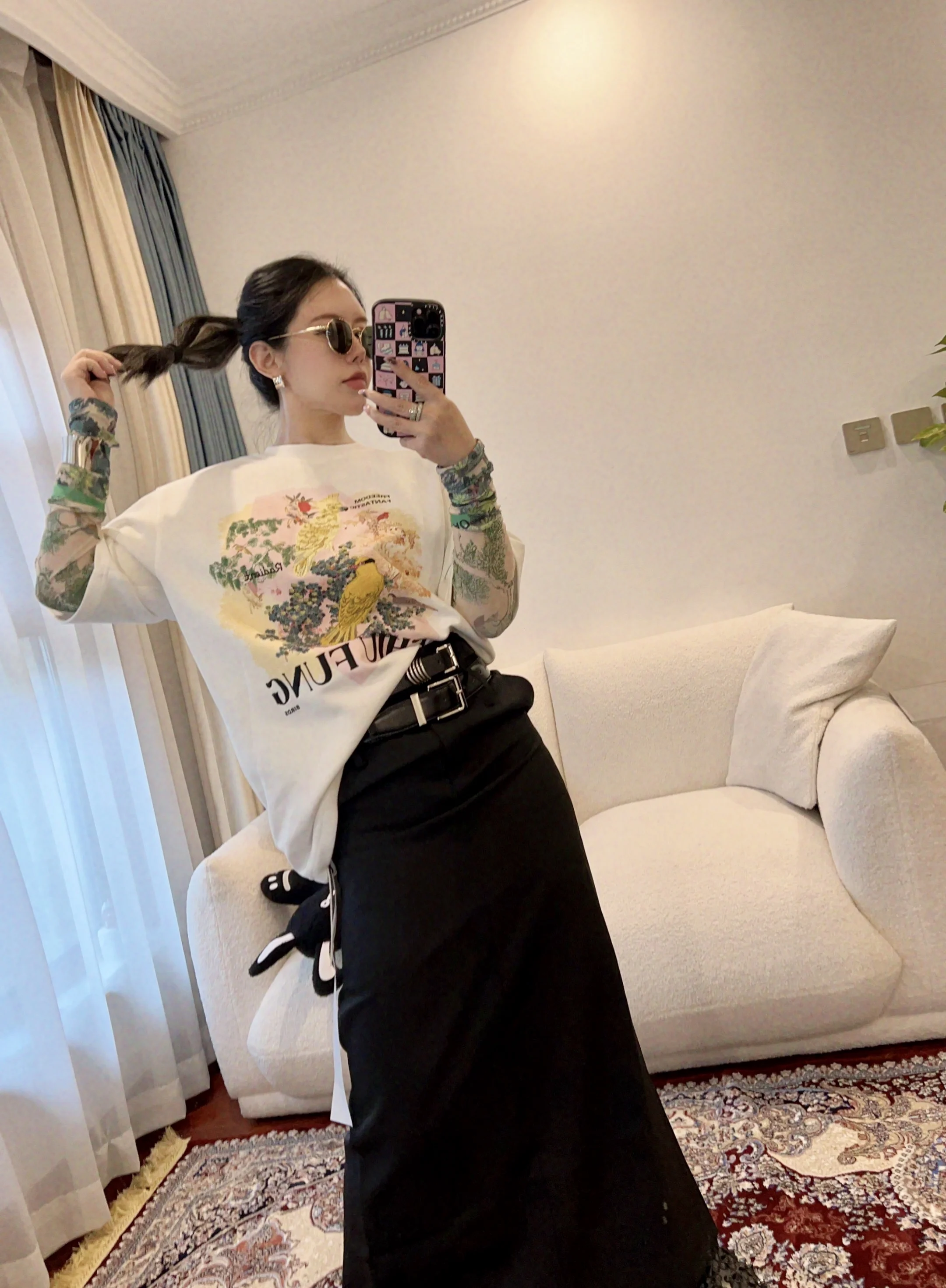 

Длинная юбка миди из полиэстера с двойным поясом, черная, деловая, профессиональная, удобная для офиса