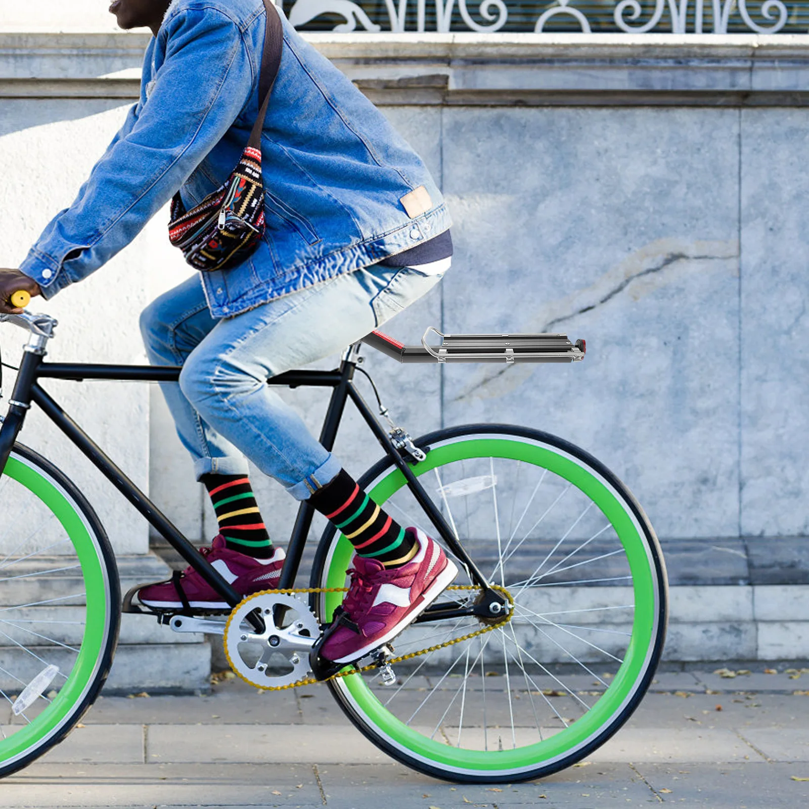 Portaequipajes trasero, marco de aleación de aluminio, estante portátil para bicicletas, cestas, estantes de montaje compatibles con la mayoría de las bicicletas