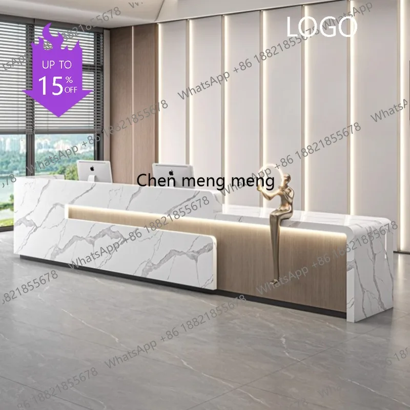 

D5556 Modern Luxury Marble Texture-like Front Desk Nordic Creative Hotel Store Reception Desk Designer Commercial Furniture