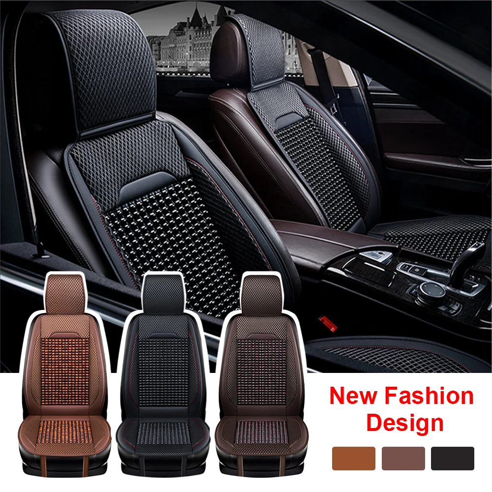 Auto Holz Perle Sitzkissen Sommer Coole Leder Auto Sitz Abdeckung Atmungsaktive Handgemachte Auto Sitz Matte Pad Universal Auto Zubehör – Detail 11