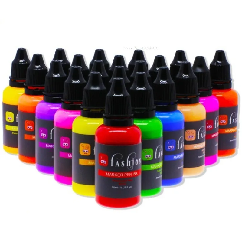 24 colors Fluorescent Acrylic Paint Art Water-based Coating Waterproof and Luminous Pigment Night Light DIY Painting Graffiti