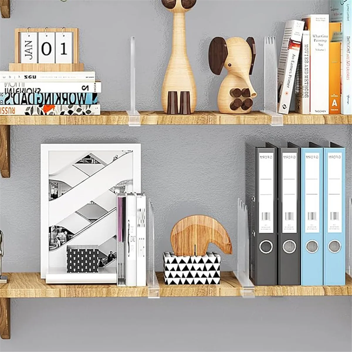 6 PCS ชั้นวางสําหรับตู้เสื้อผ้าองค์กร,อะคริลิคใสตู้เสื้อผ้าชั้นวาง Divider สําหรับชั้นวางไม้,สําหรับตู้เสื้อผ้า,ห้องนอน,สํานักงาน