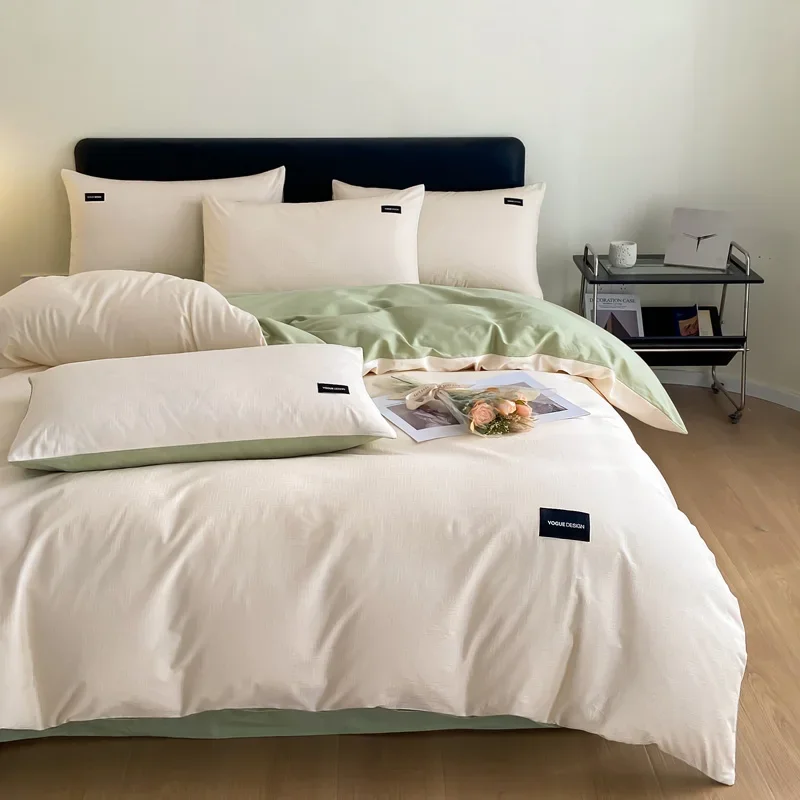 Hotel Collection Duvet Cover Queen 100% Cotton Satin White Striped Bedding Set with Zipper Closer (1 Quilt Cover&2 Pillow Shams)