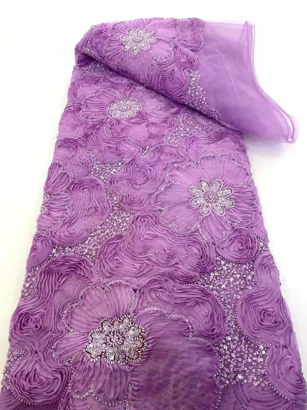 2025 ใหม่แอฟริกันภาษาฝรั่งเศสคําไนจีเรีย High End ลูกไม้ผ้าลูกปัดตาข่ายสําหรับเย็บปักถักร้อยงานแต่งงานเจ้าสาวเย็บชุด