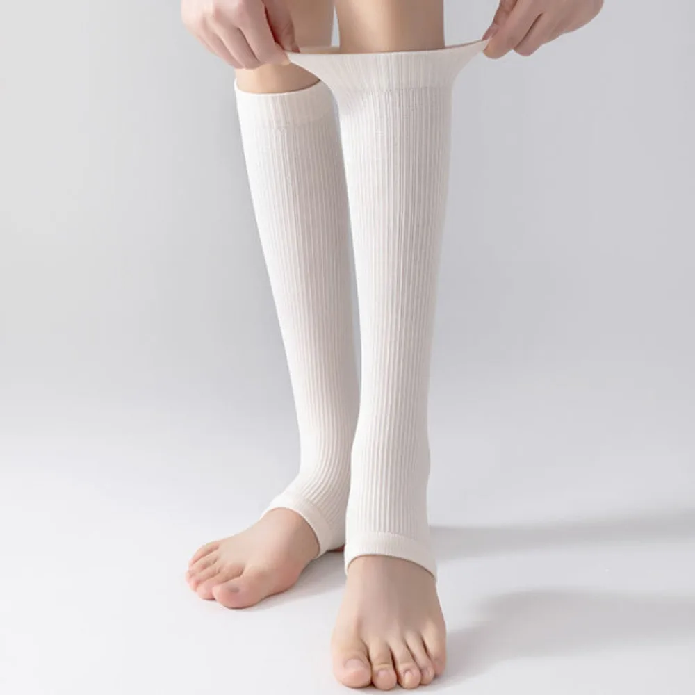New Nylon Compression Calf Sleeve Black White Pink Soft Knee High Socks Leg Socks Sports Safety