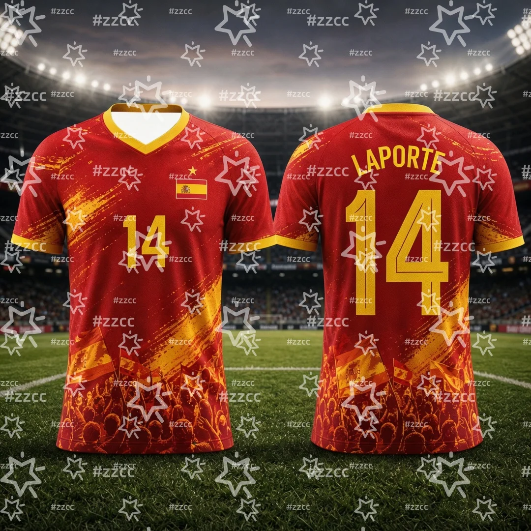 2026 Spanien Fan-Geschenke Lamine Yamal Nr. 19 Fußballtrikot Sommer Sport Herren T-Shirt Kinderbekleidung Tee Y2k Damen ﻿ – Detail 7