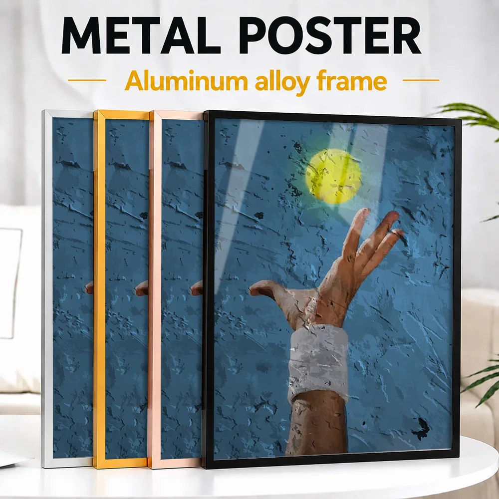 Tennis Serve Metal Poster With Aluminum Alloy Frame Personalized Photo Bold Action Style Wall Art For Study Memorable Fan Gift