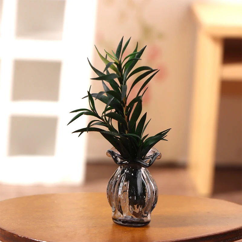 1pc Puppenhaus Miniatur Glass pitze Vase Simulation Puppen Haus möbel Modell DIY Zubehör Home Ornament Spielzeug