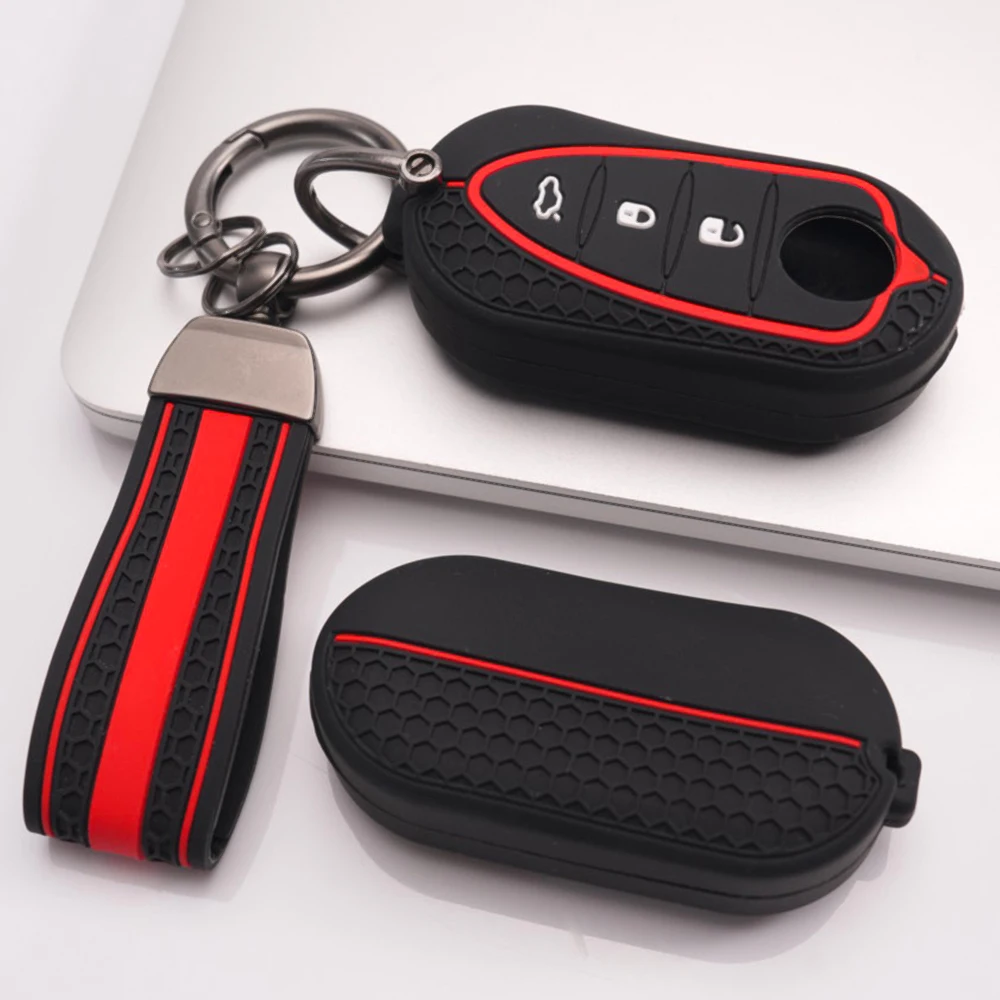 Protective Key Cover Keychain For Alfa Romeo Giulietta MiTo 159 Brera Spider Giulia Stelvio GT 147 156 166 4C Tonale Shockproof
