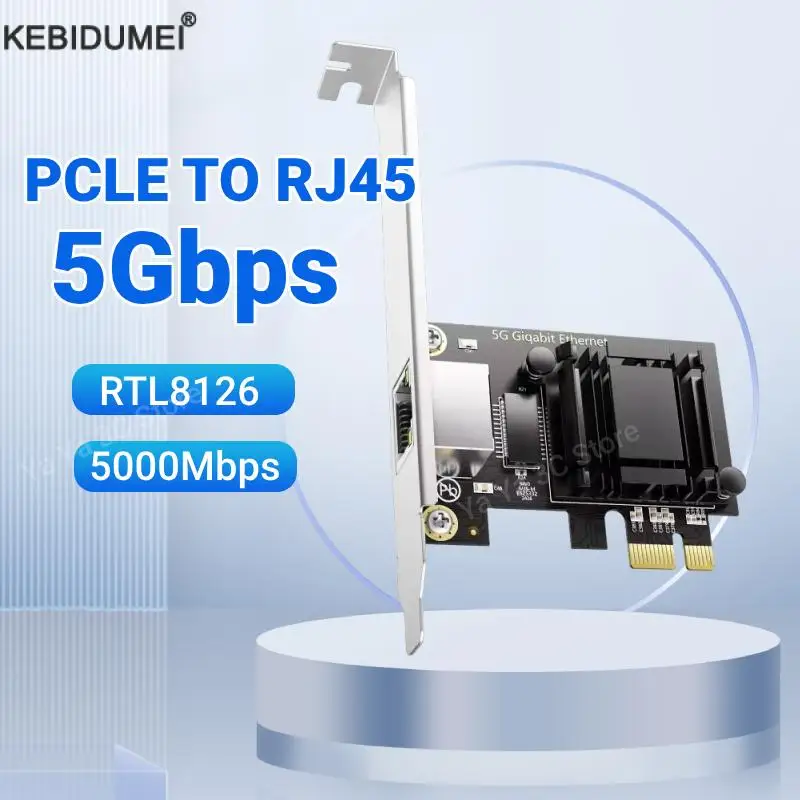 

Сетевая карта 2.5G PICE к RJ45, чип RTL8126, 5000 Мбит/с, RJ45 PCI Express, преобразователь Lan Ethernet, гигабитный адаптер для ПК Win10/11