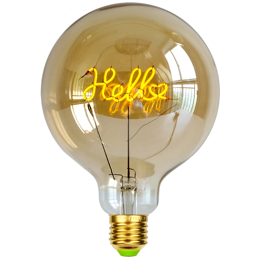 Imagem -04 - Tianfan Vintage Edison Lâmpada Led Lâmpada de Mesa Regulável Grande Globo G125 G125 4w 110v 220v Luz Decorativa