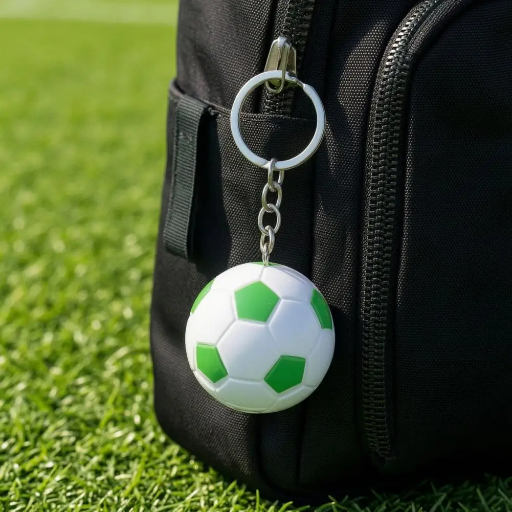 Football Keychain Durable Metal Chain Keyring Football Shape Keychain Pendant Metal Chain Buckle Accessory Football for Sports
