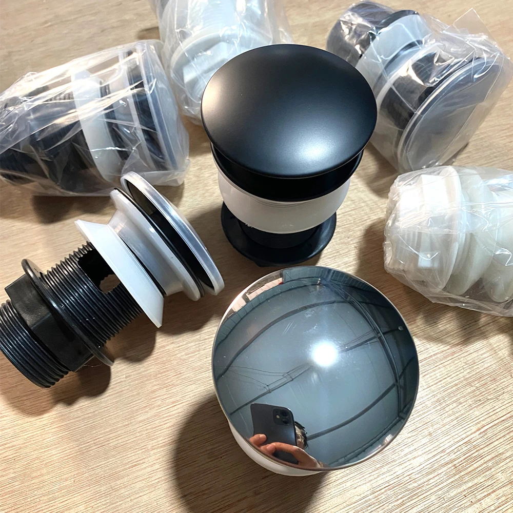 Filtro de desagüe emergente para baño, válvula de tapón de residuos, Material PP, cabezal de agua para lavabo, juego de tapón de fugas, clic Clack