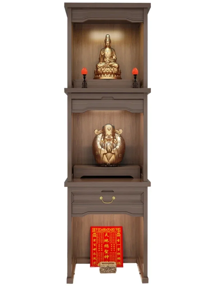 Altar Cabinet Altar Household Three-Layer Buddha Shrine Buddha Cabinet Guanyin God of Wealth Grandpa Shrine