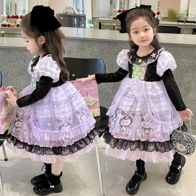 

Halloween Sanrio Kuromi Girls Lolita Dress Princess Dress Cartoon Spring Autumn Festival Party Gifts Cosplay Performance Dress