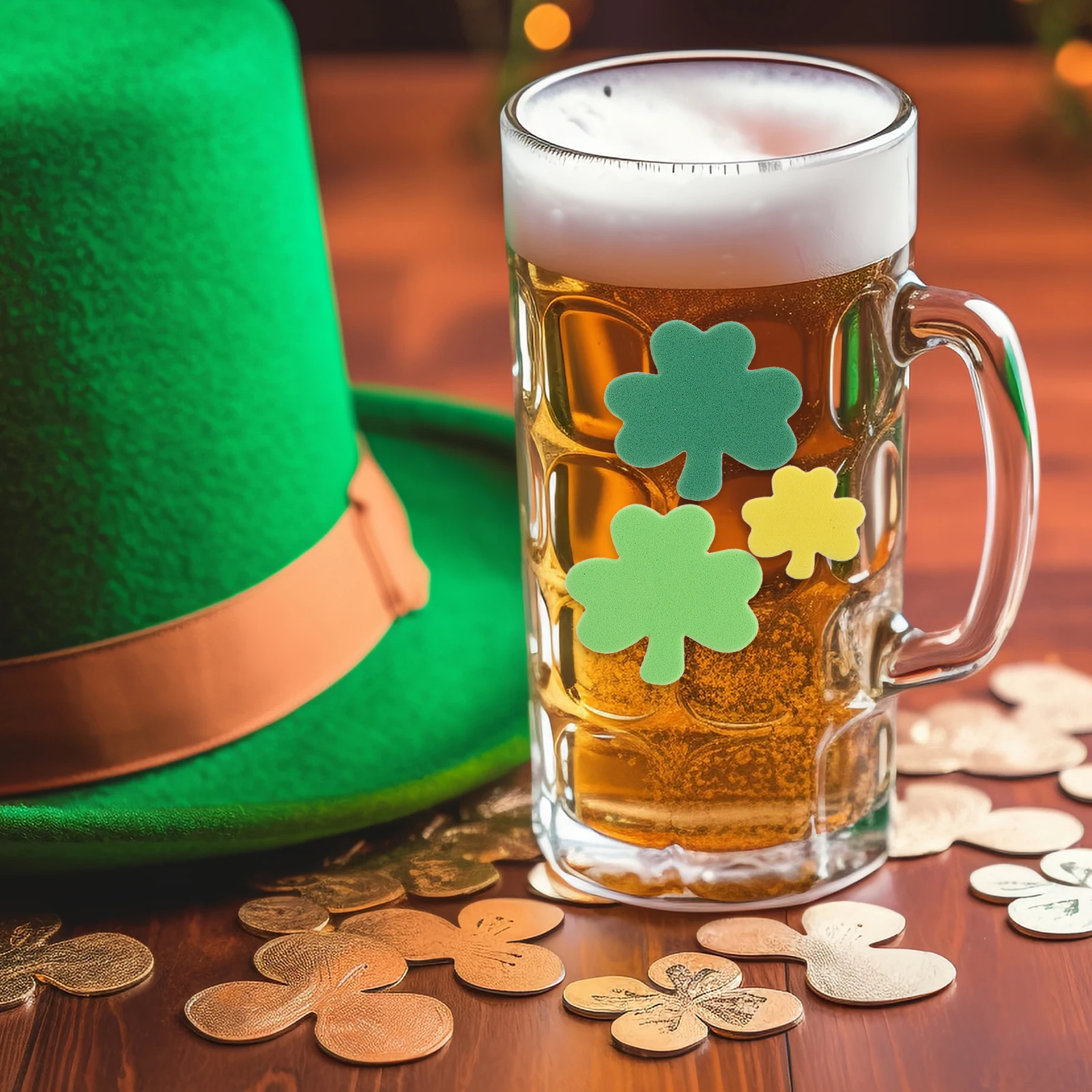 

240pcs Shamrock St. Patrick'S Day Party Decorations Eva Craft Supplies Diy Self-Adhesive Decals Scrapbook School Blackboard