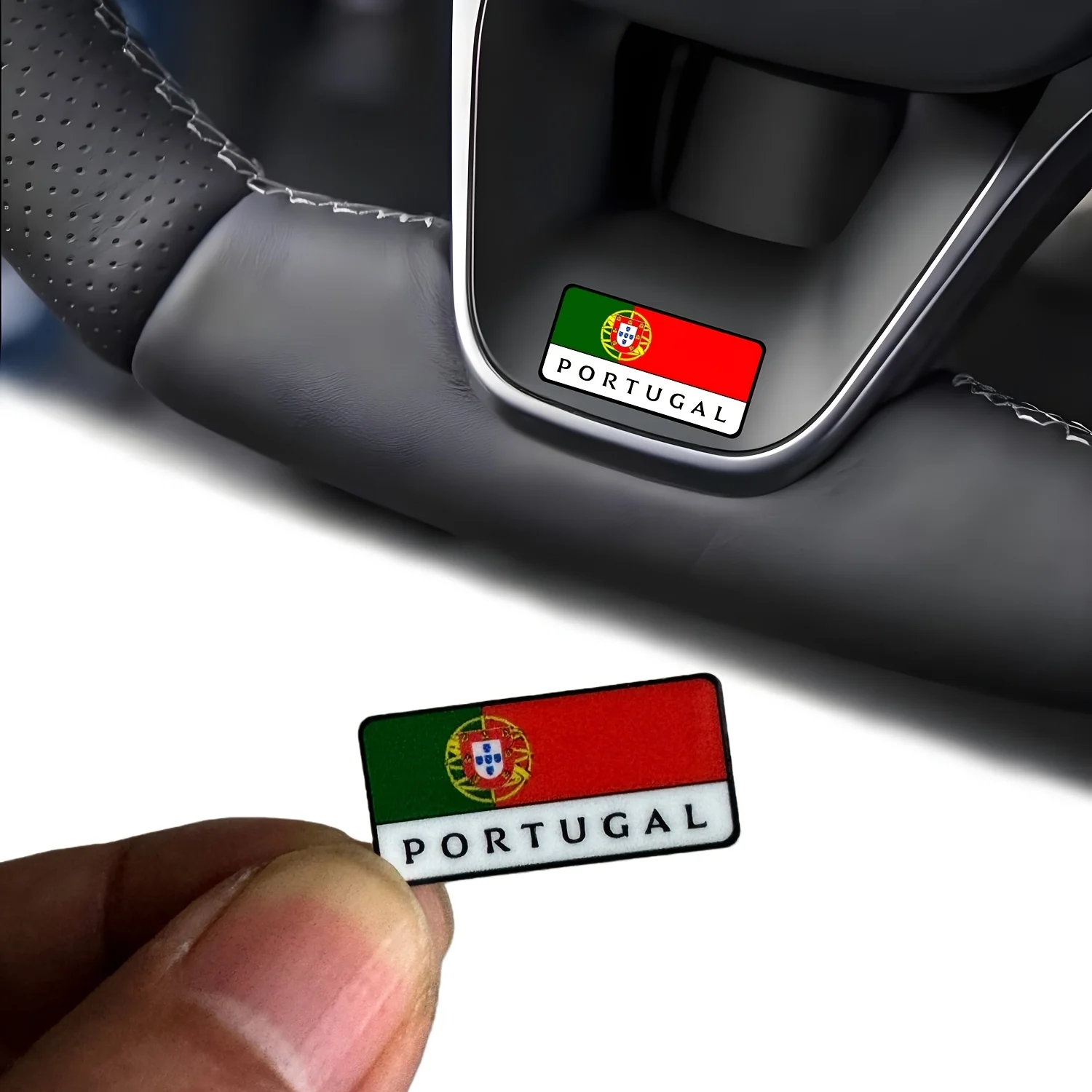 Portuguese flag car sticker set (2 pieces), perfect for car decoration on any vehicle