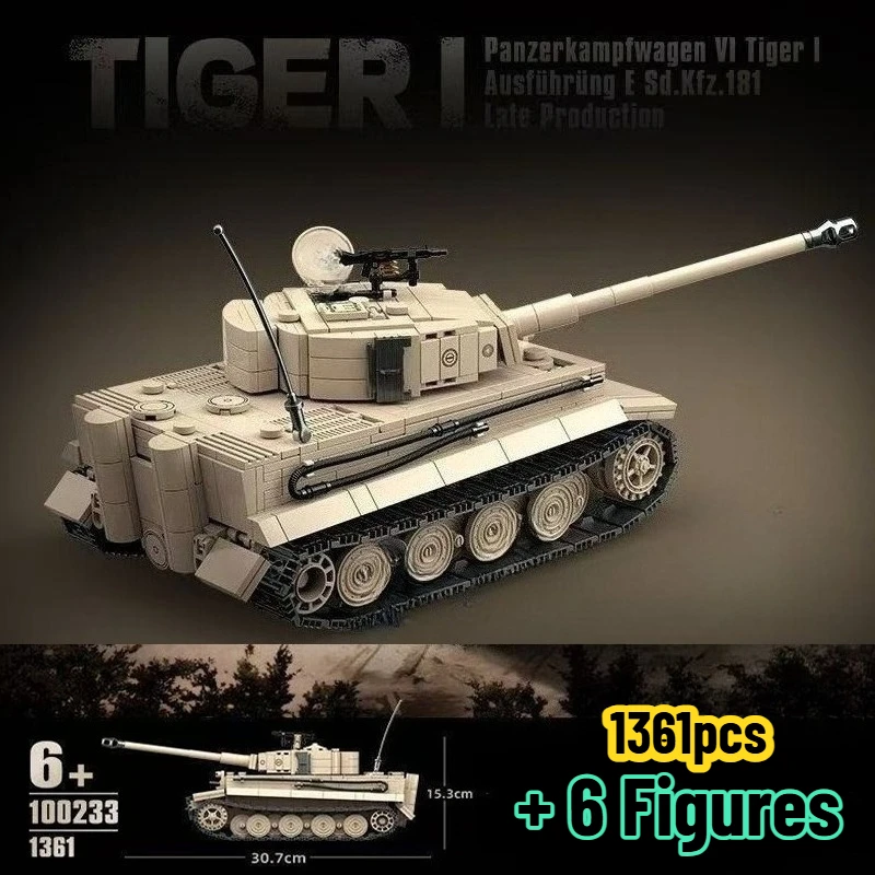 Military WW2 Tiger I Heavy Tank Building Blocks KV-2 Panther Tanks Army Weapons Soldiers Bricks Kids Toys Boys Birthday Gift