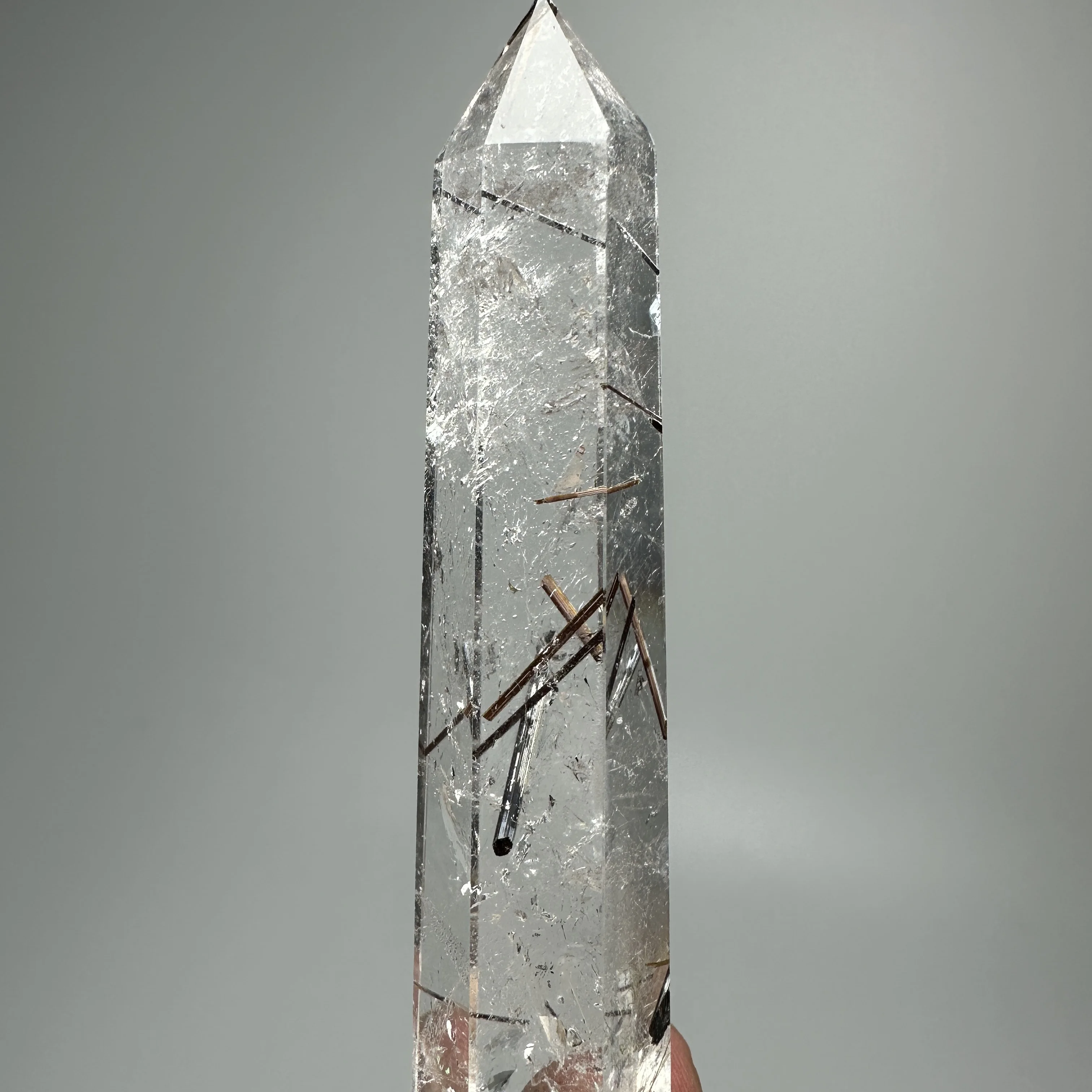 

Black Hair Tower Point Crystal Natural Quartz Stone Minerals Home Decoration Reiki Craft Gifts Energy Healing Meditation Love