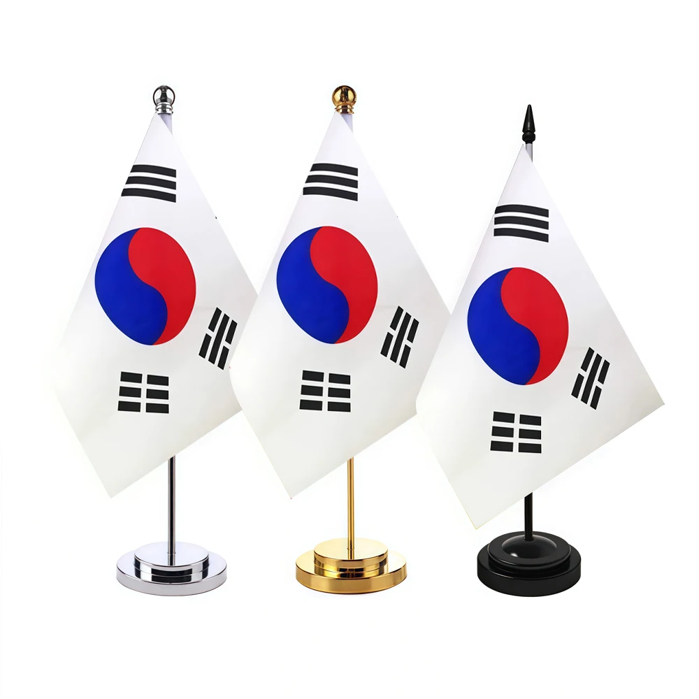 CYPOMELO office desk flag South Korea flag 14x21cm South Korea desktop small decoration flag including flagpole